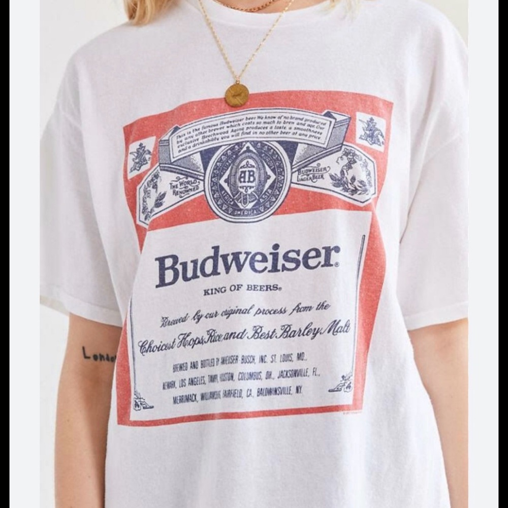 Budweiser Red and White Graphic Tee